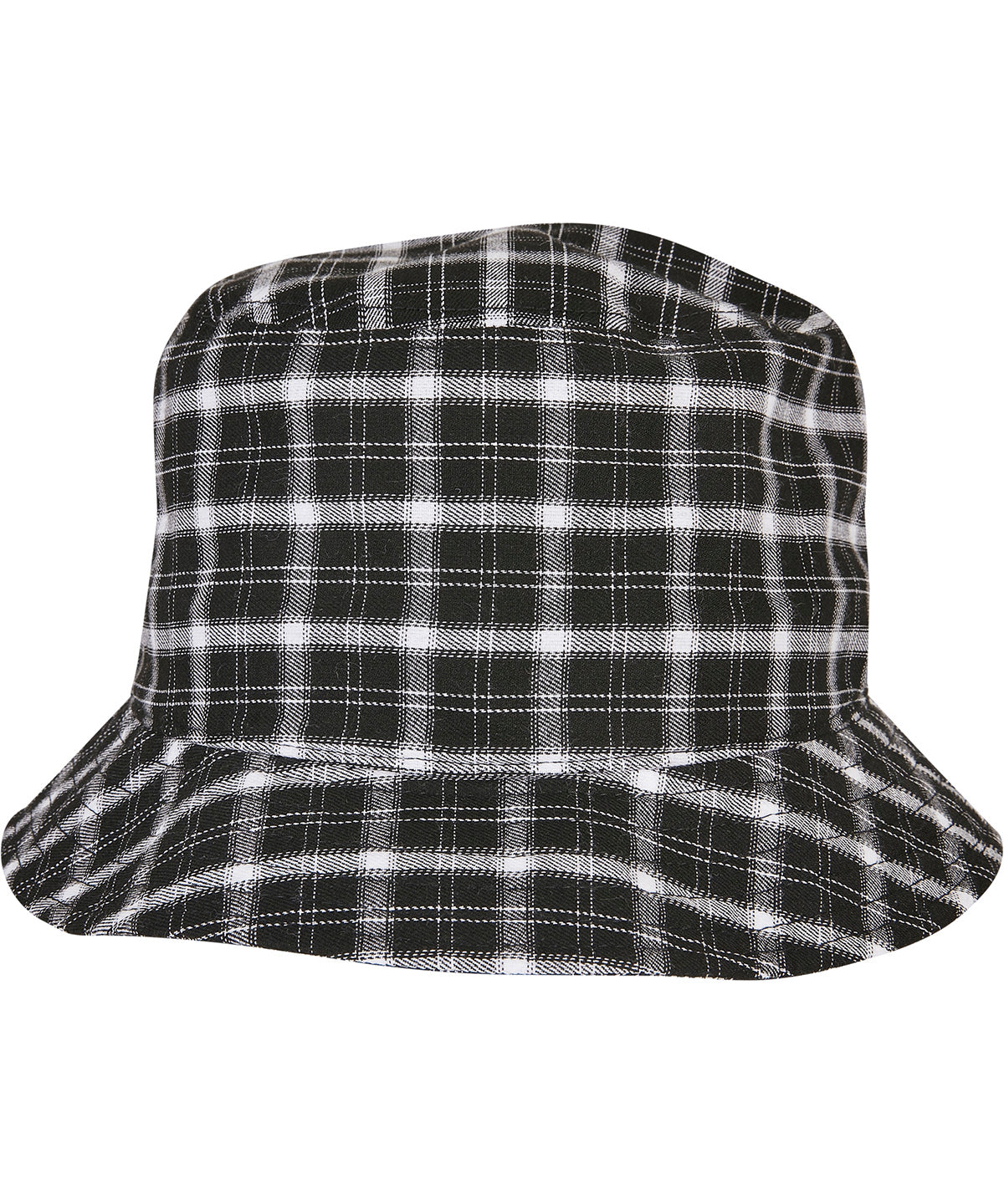 Hats - Check Bucket Hat Black Grey One size