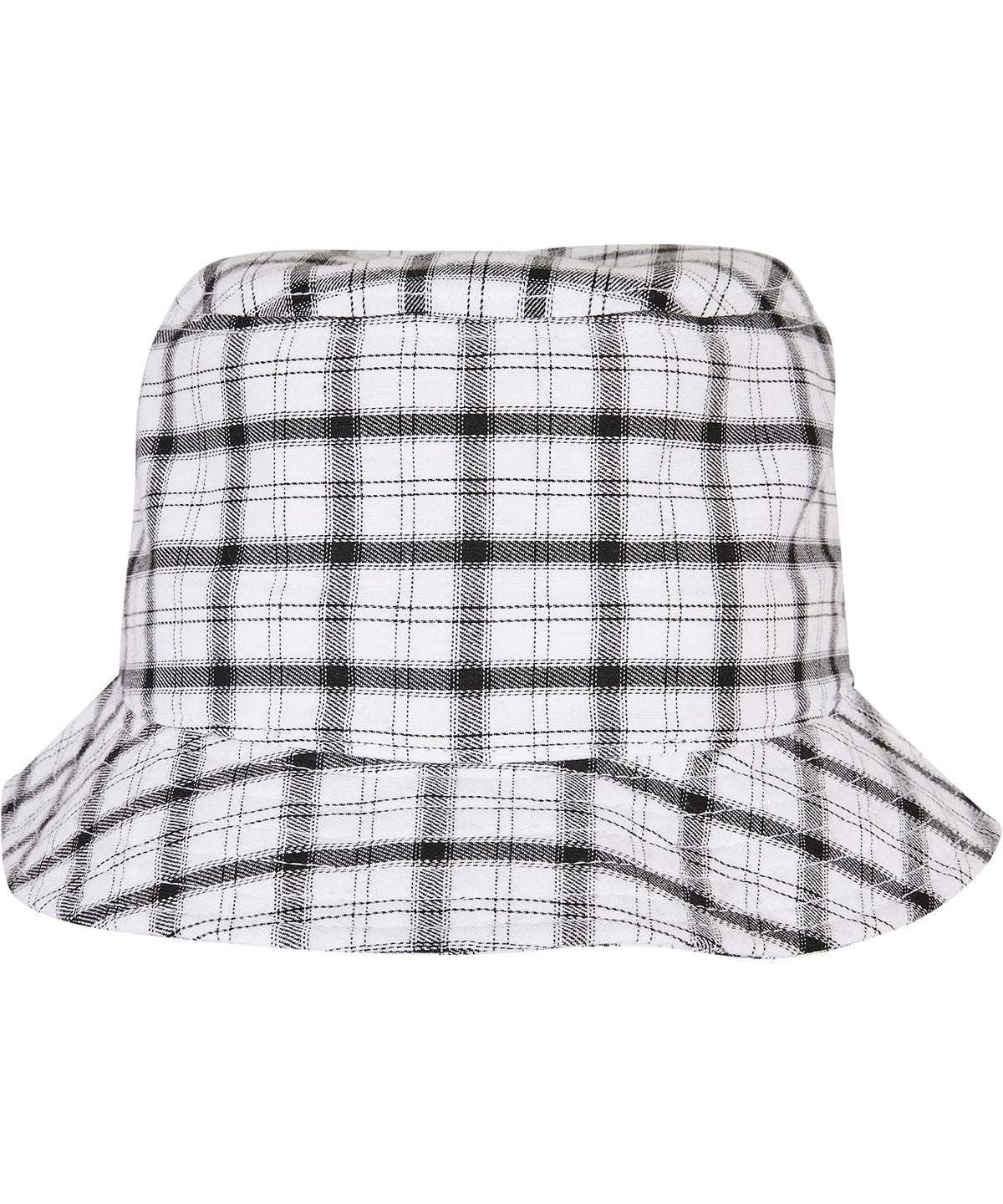 Hats - Check Bucket Hat White Grey One size