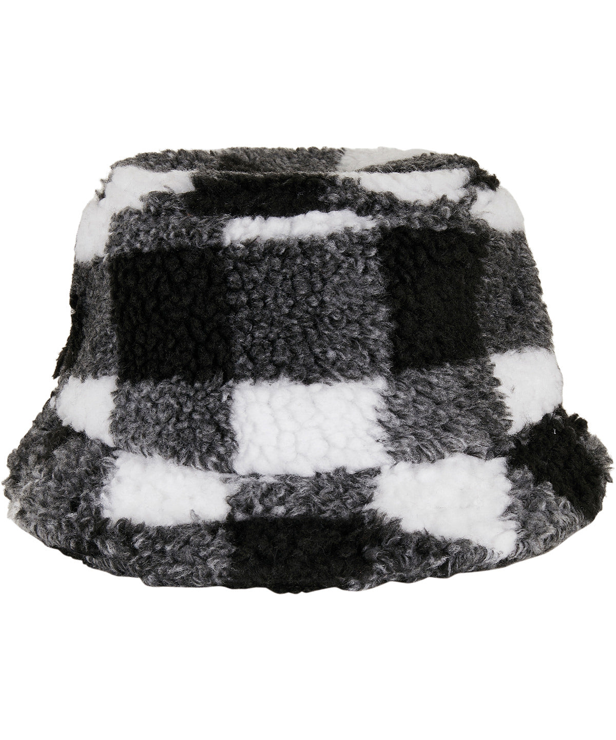 Hats - Sherpa-rutig Bucket Hat White Black One size