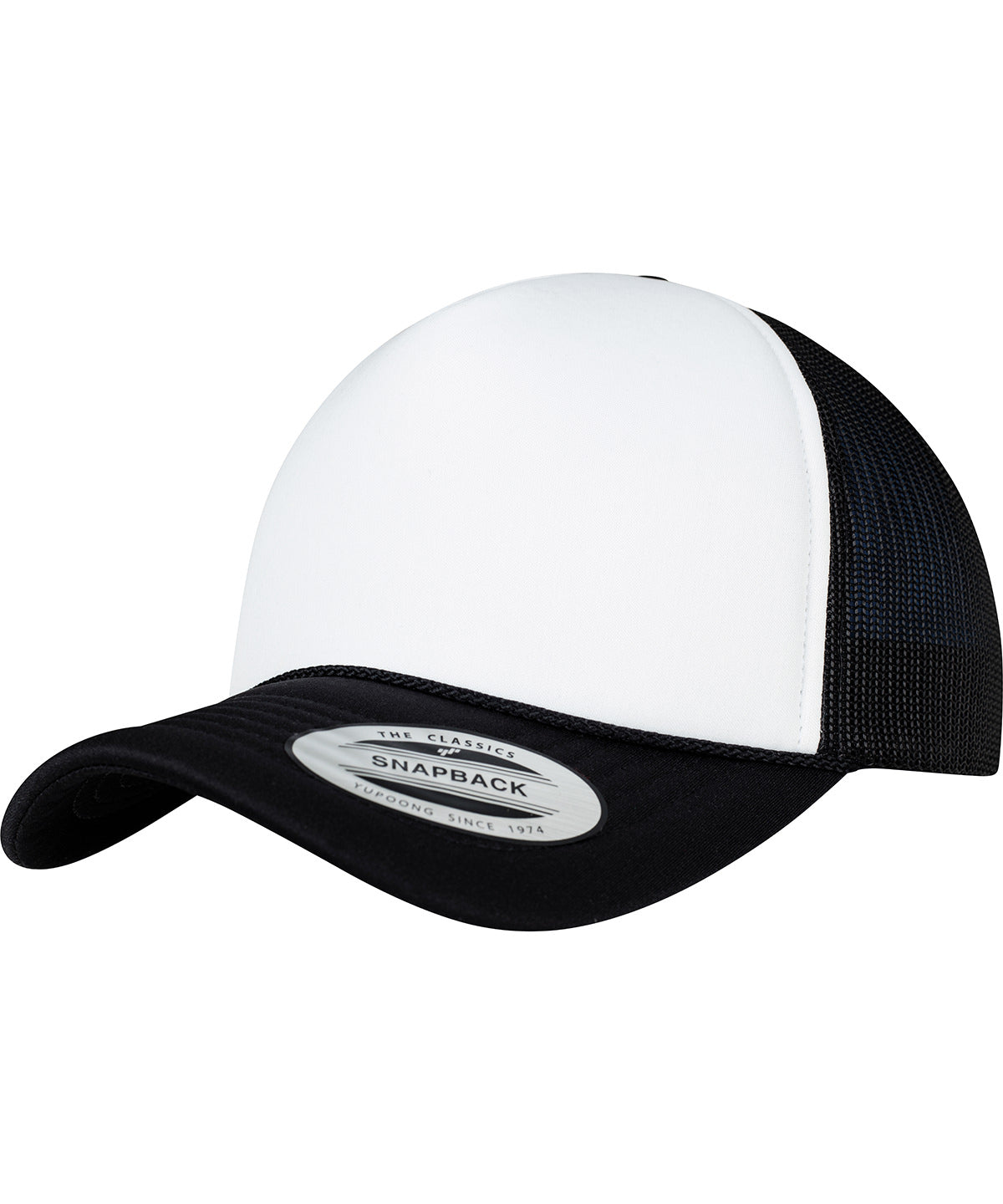 Caps - Klassisk Truckerkeps med Böjd Skärm Black White Black One size