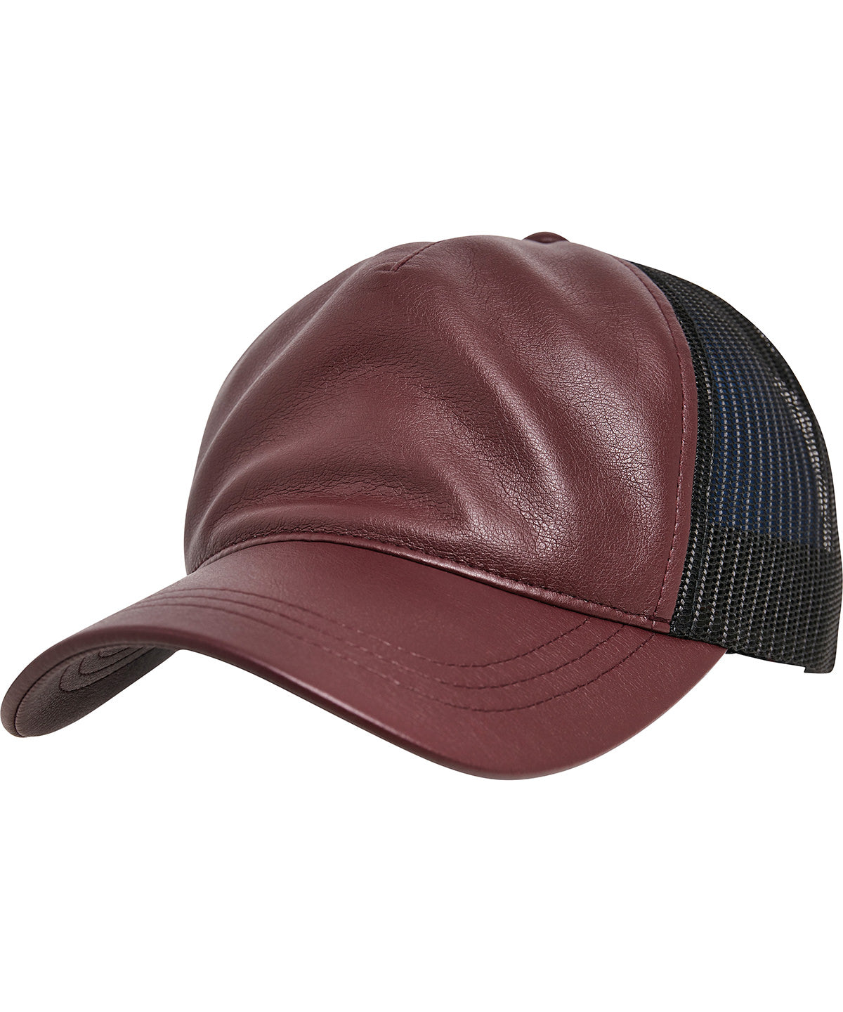 Caps - Syntetisk Läder Trucker Keps med Kryptek-mönster Maroon Black One size